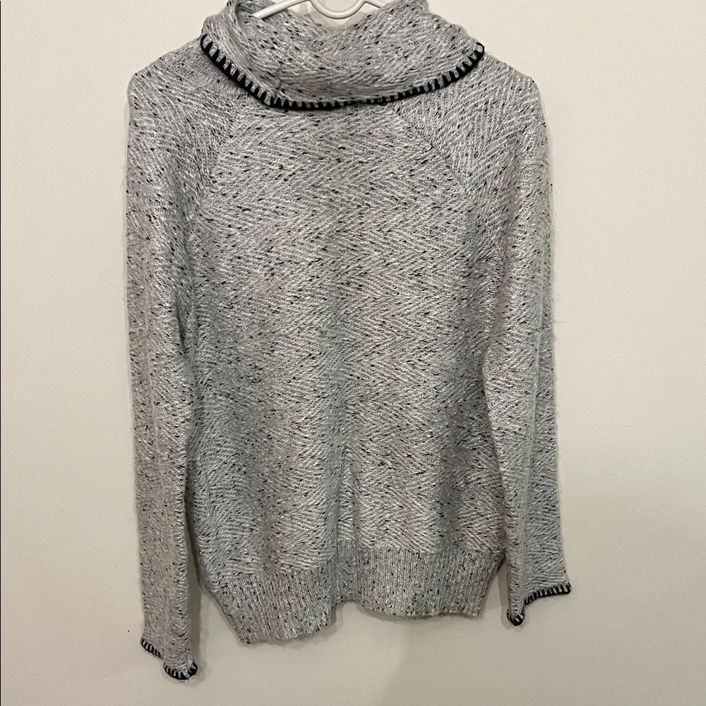 Cable & Gauge Heathered Cowl Neck Sweater